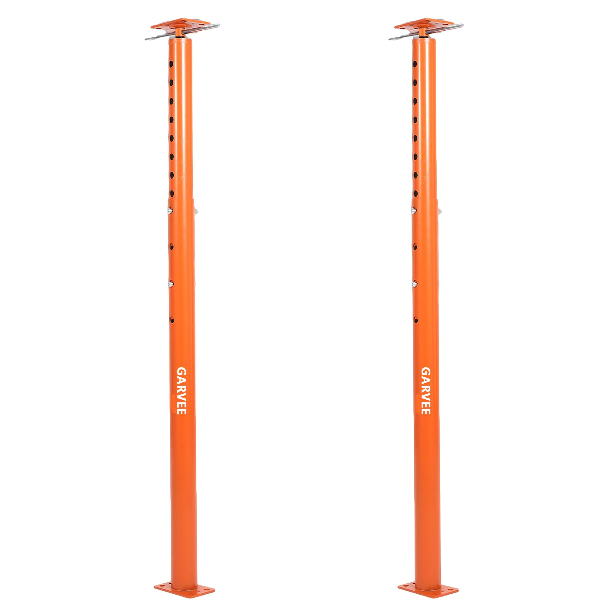 Garvee Heavy Duty Adjustable Floor Jack Post 2 Pack – 18,000 lbs Capacity – 53-93in Height Range – For Basement Joist, Beam Lifting & Leveling – Ideal for Construction & Repair – Orange-Red, 53-93in