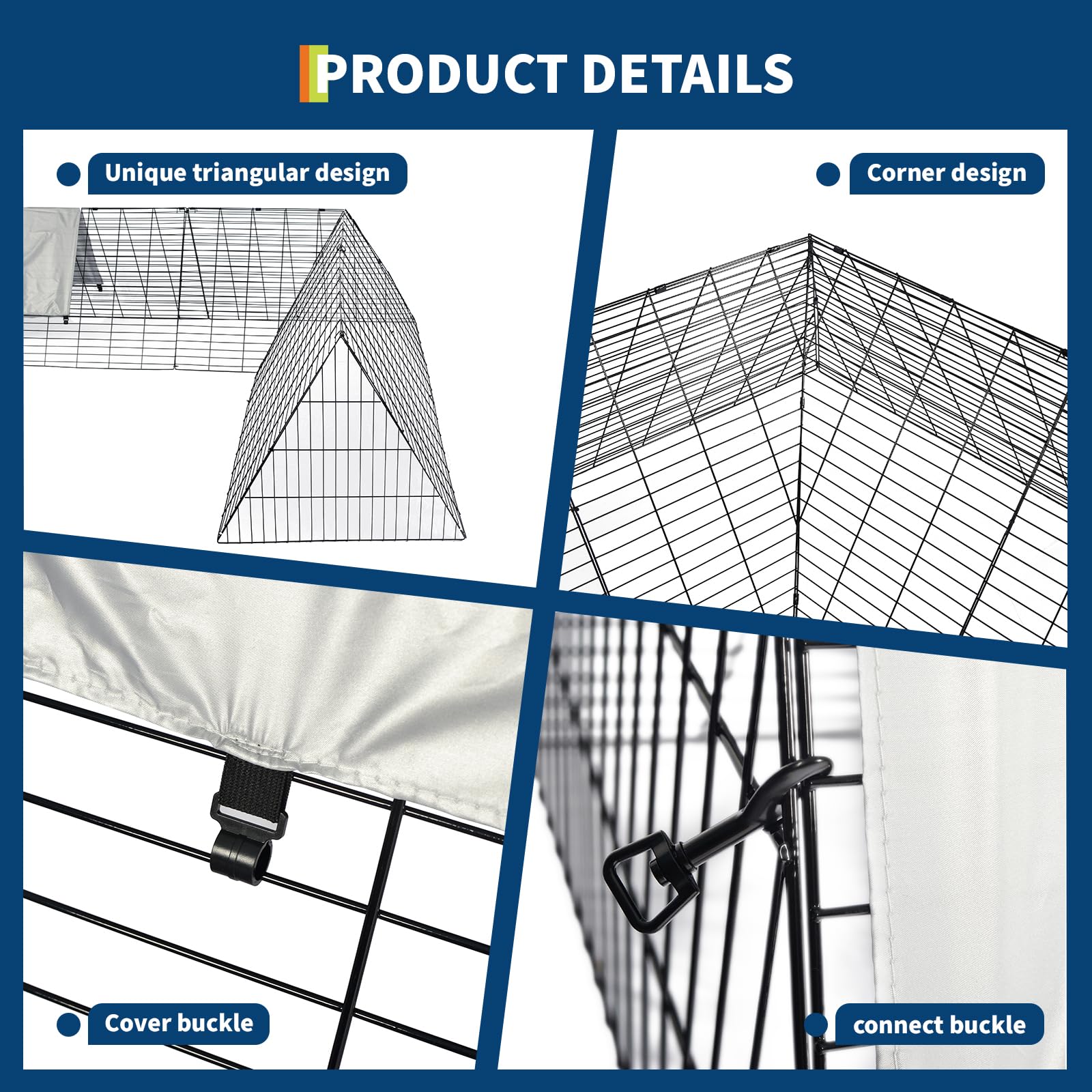Garvee Large Metal Chicken Coop with Run - Heavy-Duty Outdoor Portable Chicken Tractor with Waterproof Cover, Predator-Proof Poultry Enclosure for Hens, Ducks, Rabbits