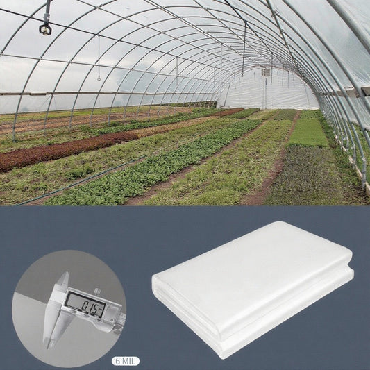 Garvee Greenhouse Plastic Sheeting 26 × 50 FT, 6 Mil Clear LDPE Greenhouse Film with 2-Year Anti-Aging Design for Farm, Garden, Agriculture, Painting and Outdoor Covering