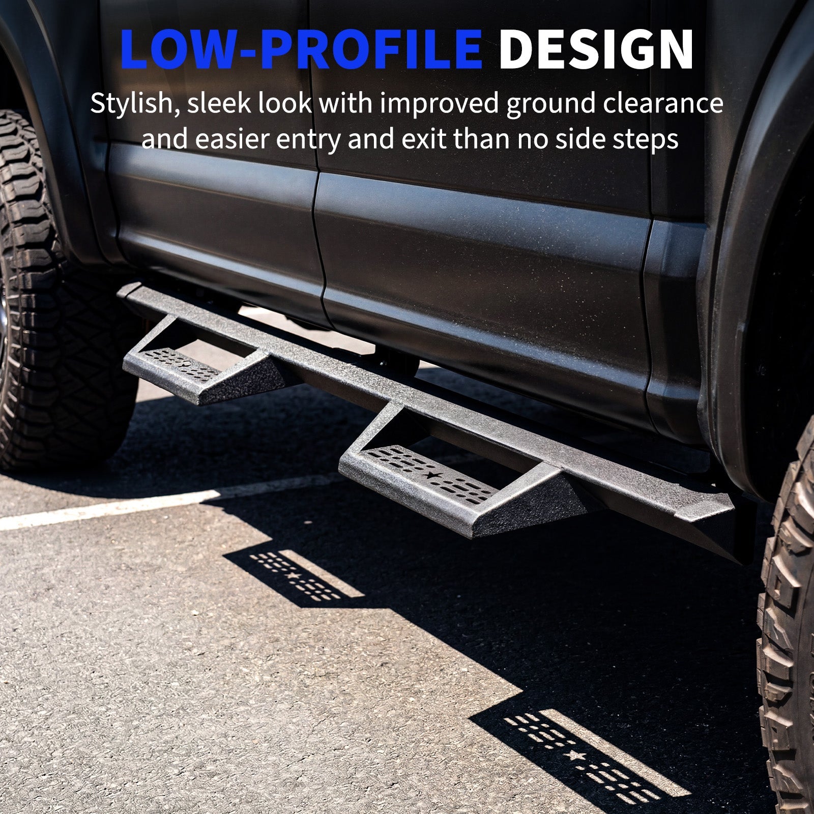 Garvee 5-Inch Drop Running Boards for 2015-2026 Chevrolet Colorado/Canyon Crew Cab - Triangular Carbon Steel Nerf Bars - Textured Black, Anti-Slip, Corrosion Resistant, 500 lbs Capacity, Bolt-On, Sturdy Bracket Spacing - Total Length 195.4 cm, Bracket