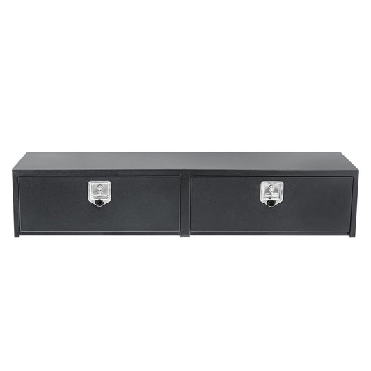 Garvee 60"X16"X13" Black Steel Underbody Truck Tool Box, Truck Bed & Underbelly RV Storage Box, Locking t-Latch, Weather-Resistant, Heavy-Duty Job Box for Pickup Truck Bed, RV, Trailer