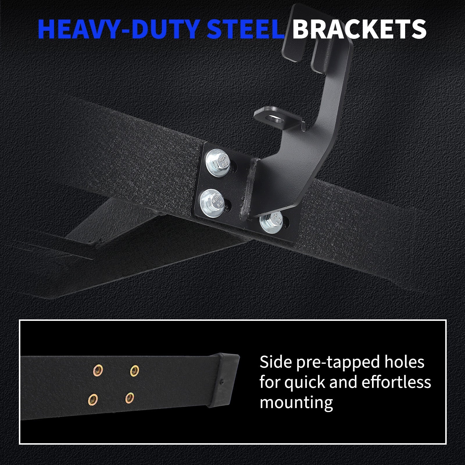 Garvee 5-Inch Drop Running Boards for 2015-2026 Chevrolet Colorado/Canyon Crew Cab - Triangular Carbon Steel Nerf Bars - Textured Black, Anti-Slip, Corrosion Resistant, 500 lbs Capacity, Bolt-On, Sturdy Bracket Spacing - Total Length 195.4 cm, Bracket