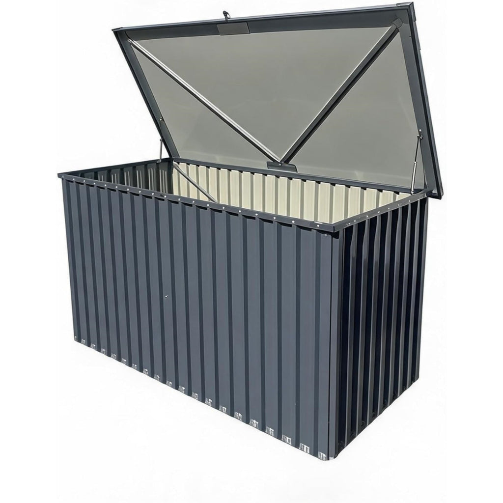 Garvee 230 Gallon Metal Outdoor Storage Box, Waterproof UV-Resistant Deck Box with Lockable Lid for Patio Cushions, Pool Supplies & Garden Tools