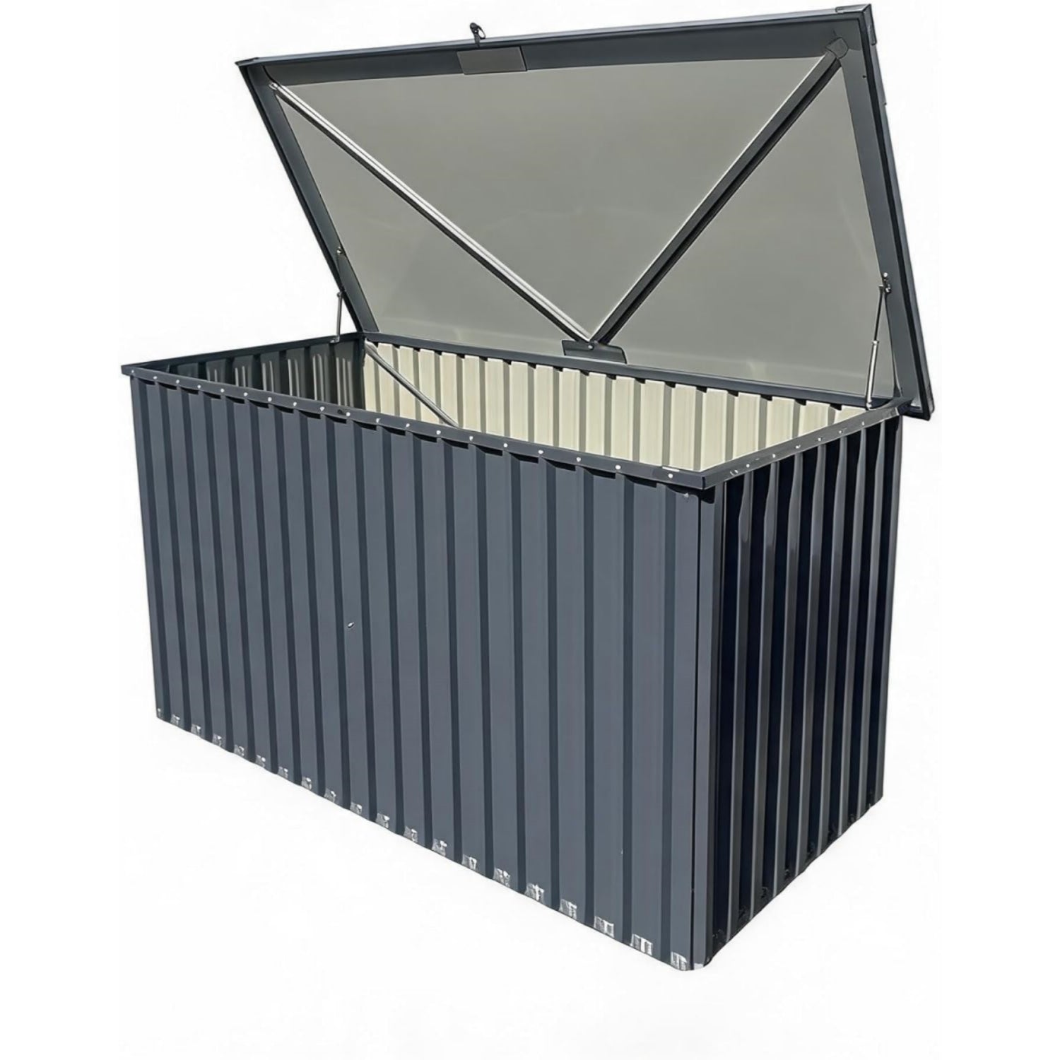 Garvee 230 Gallon Metal Outdoor Storage Box, Waterproof UV-Resistant Deck Box with Lockable Lid for Patio Cushions, Pool Supplies & Garden Tools