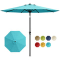Garvee 9FT Sky Blue Patio Umbrella for Outdoor Table - Market Parasol with Crank Lift, Push Button Tilt, UV Protection Waterproof Canopy, 8 Sturdy Iron Ribs, Wind Resistant, Sun Shade for Pool, Deck, Garden, Yard
