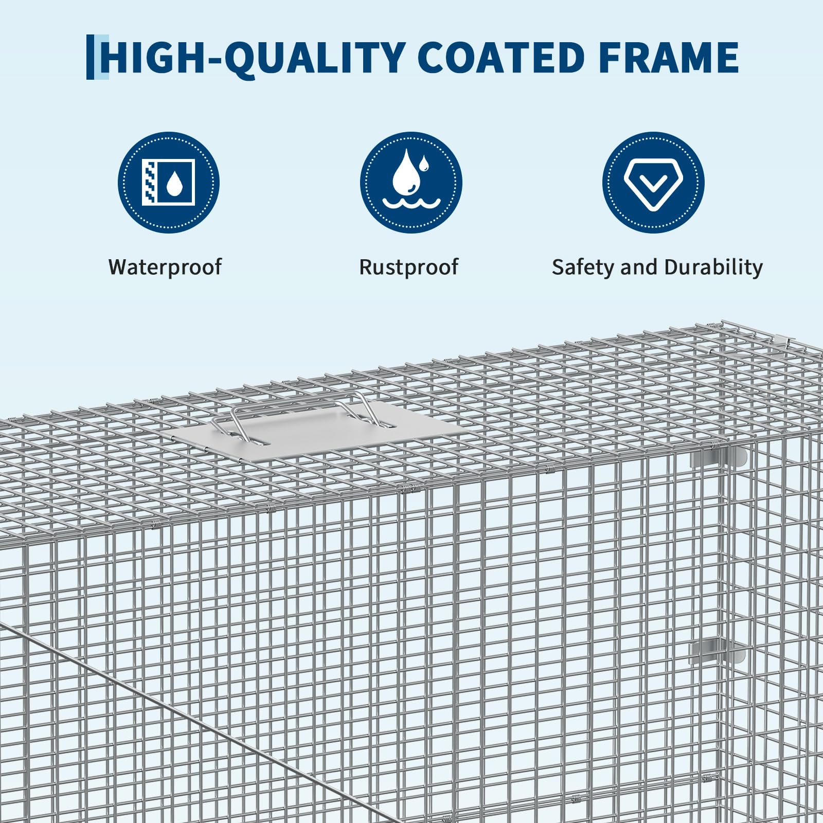 Garvee Large Humane Live Animal Trap Cage – Collapsible Steel, Sensitive Trigger – For Raccoons, Stray Cats, Skunks, Squirrels & Similar Pests – Carry Handle – 42x16x18 in / 117x41x46 cm