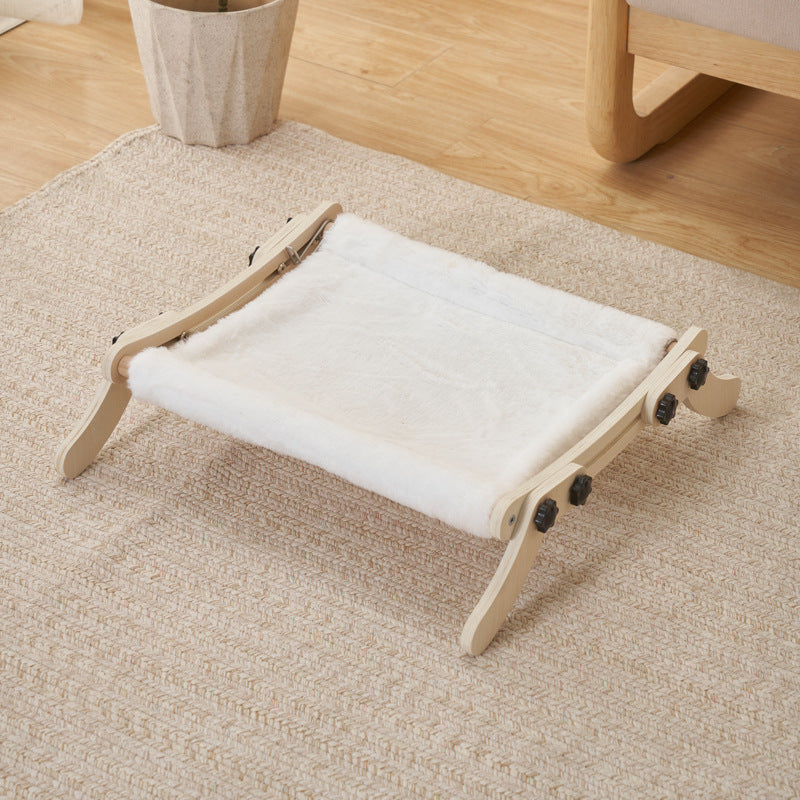 Garvee Cat Window Perch, Cat Radiator Bed Hammock, Holds Up to 18kg Wooden Seat Cats Bed, No-Screw Adjustable and Suction Cups, for Windowsill, Bedside, Radiator, Easy Assembly