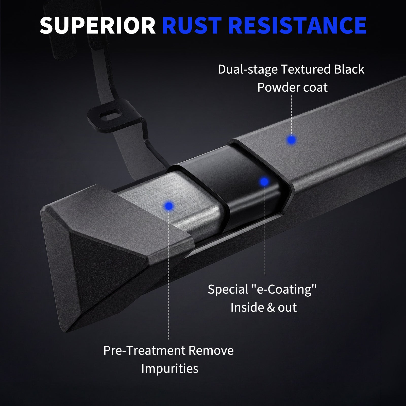 Garvee 5-Inch Drop Running Boards for 2015-2026 Chevrolet Colorado/Canyon Crew Cab - Triangular Carbon Steel Nerf Bars - Textured Black, Anti-Slip, Corrosion Resistant, 500 lbs Capacity, Bolt-On, Sturdy Bracket Spacing - Total Length 195.4 cm, Bracket
