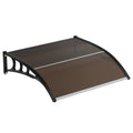 Garvee 40" x 40" Polycarbonate Door & Window Awning Canopy, UV & Rain Protection Outdoor Cover with Plastic Steel Brackets, Brown