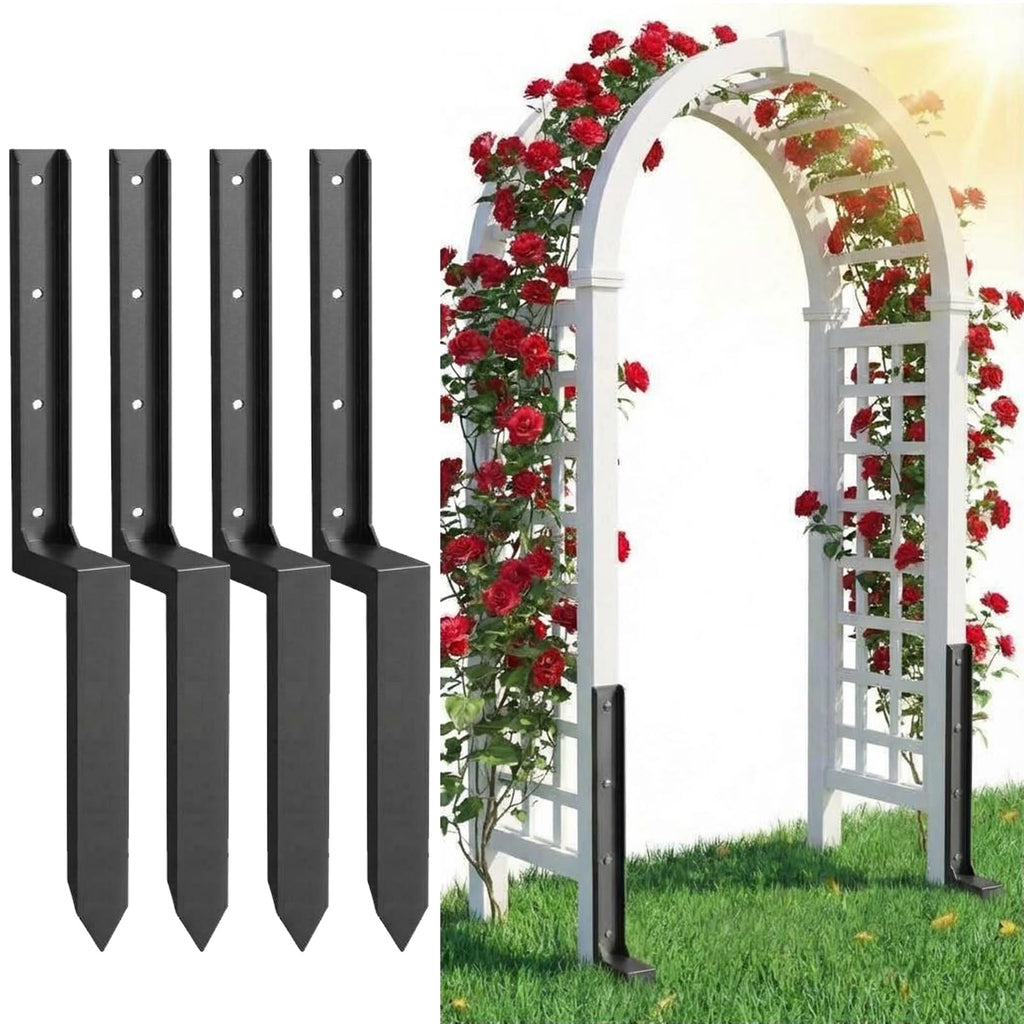 Garvee 4PCS Fence Post Repair Kit Heavy Duty Metal Stakes H-Shaped Steel Support Rust-Resistant Welded Design No Dig Quick Fix for Garden Fences