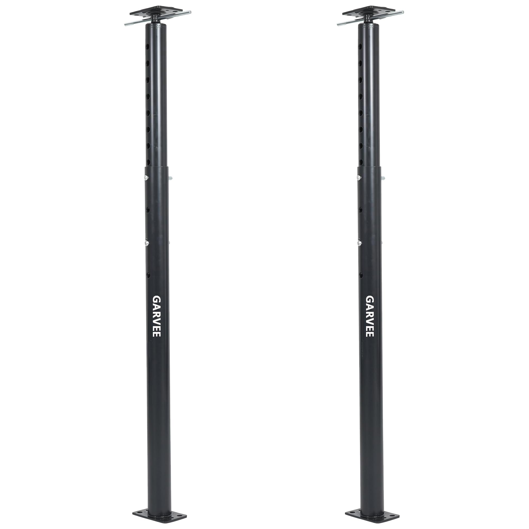 Garvee Heavy Duty Adjustable House Floor Jack Posts, 2 Pack - 53-93in Height, 18,000 lbs Capacity - Steel Support Jacks for Joist Beam Lifting in Basement Construction - Deep Black, 53-93in
