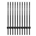 Garvee 4Ft U-Channel Metal Fence Posts, Heavy Duty Steel Garden Stakes with Anchor Plates for Outdoor Yard, Black, 10-Pack