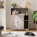 Garvee Dog-Proof Large Cat Litter Box Enclosure with Scratch Pad, Large Automatic Litter Box Furniture for Placing Self-Cleaning Litter Box,Litter Cabinet with Outlet ,Space for Cat Stuffs