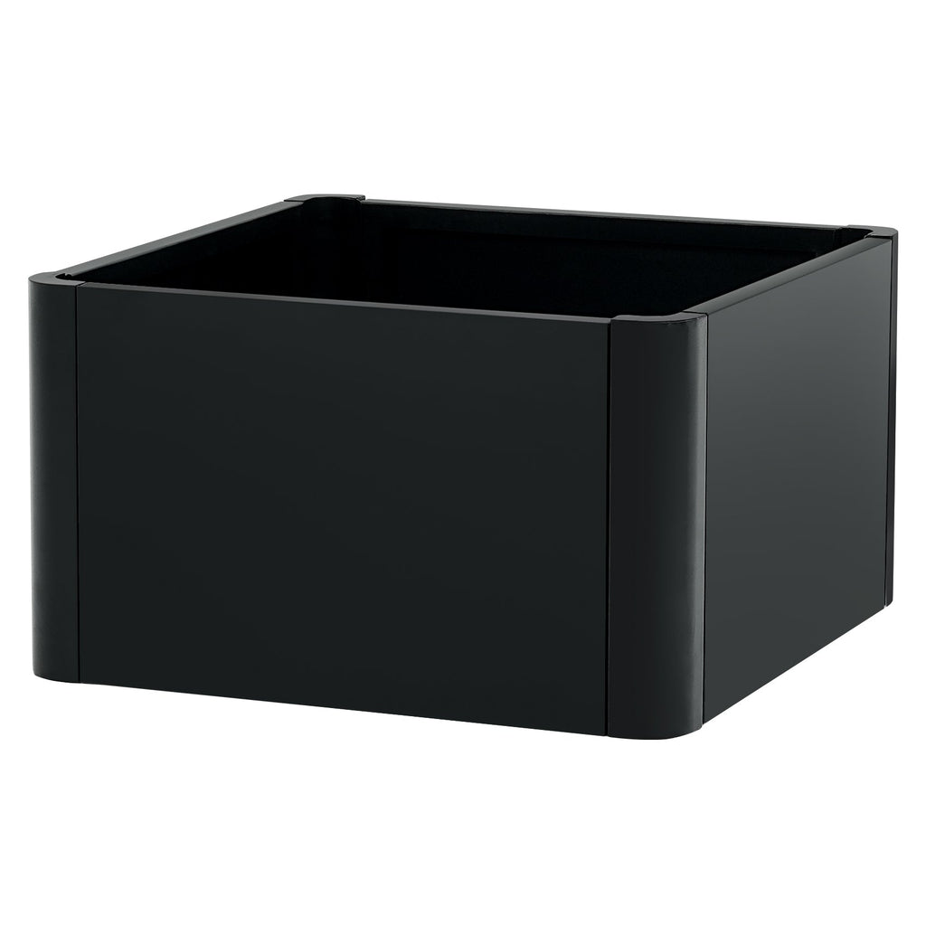 Garvee 20.5" × 20.5" × 11.8" Heavy Duty Square Steel Raised Garden Bed Planter Box – Modern Black, With Base & Drainage Holes, Tool-Complimentary Assembly, For Patio, Balcony, Commercial or Residential Use, With Bottom