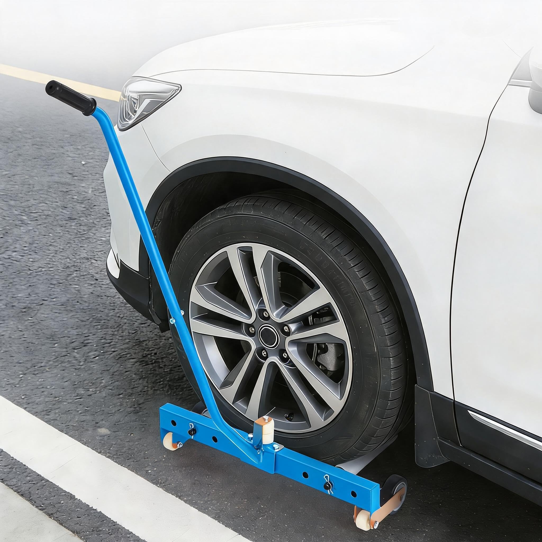 Garvee Heavy Duty Adjustable Tire Wheel Dolly – 330lbs Capacity, 23.5"-43.5" Width, 8in 360° Rollers – For Semi Truck, Large Vehicle, SUV, ATV, RV, Trailer – Material Handling – Blue