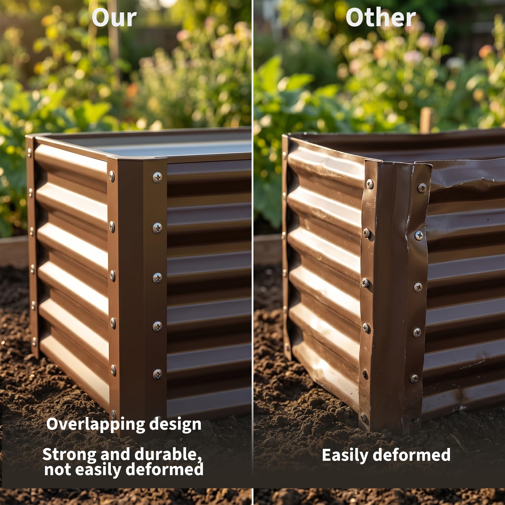 Garvee 2 Pack Tall 4 x 2 Ft Galvanized Steel Raised Garden Bed, Outdoor Above Ground Planter Box for Vegetables and Flowers, Metal Raised Bed for Gardening