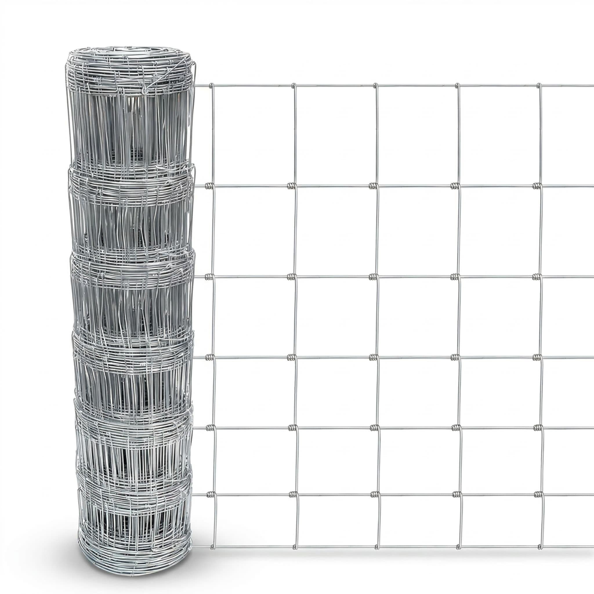 Garvee 5.9ft x 164ft Galvanized Cattle Fence, Fixed Knot Livestock Wire Fence, Heavy Duty Field Fence for Cattle Sheep Pig Deer, Rust Resistant Farm Fence for Pasture Garden