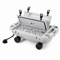 Garvee 40L Floating Cooler with Wheels, 42.5QT Rotomolded All-Terrain Ice Chest with Tow Rope & 4 Cup Holders, Drift Mobile Beverage Cooler for River, Pool, Beach, Kayak, Cool Gray