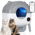Garvee Automatic Self Cleaning Litter Box, 76L Capacity Extra Large Automatic Cat Litter Box for Multiple Cats, Smart Safety Sensors, App Control, Low Noise, Washable Tray & Trash Bag, Gray