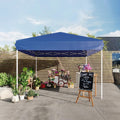 Garvee 10x10FT Pop Up Canopy Tent – Heavy Duty Outdoor Storage Shelter, Adjustable Height, One-Button Easy Setup, Sidewall – Great for Camping, Parties, Beach – Blue