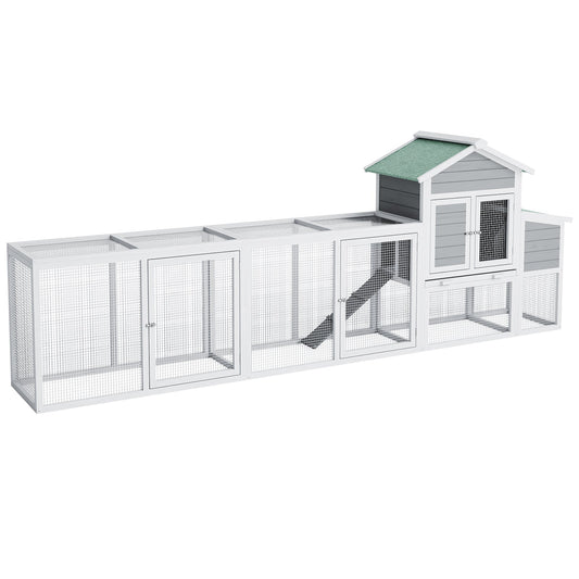 Garvee Spacious Outdoor Wooden Bird Cage – Large Chicken Coop with Run, Asphalt Roof, Nesting Box, Easy-Clean Sliding Tray – Perfect Aviary for 3-5 Chickens, Ducks, Rabbits – Sturdy 580 Chicken Cage, Green