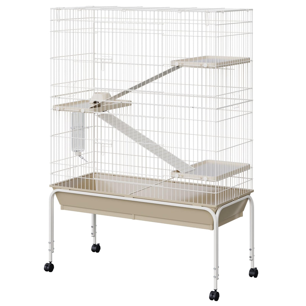 Garvee Ferret Cage, 55"h Large  Cage with 3 Removable Ramps.Food Bowl. Water Bottle. Metal Small Animal Cages on Wheels for Chinchillas. Guinea Pigs. Rabbit. Sugar