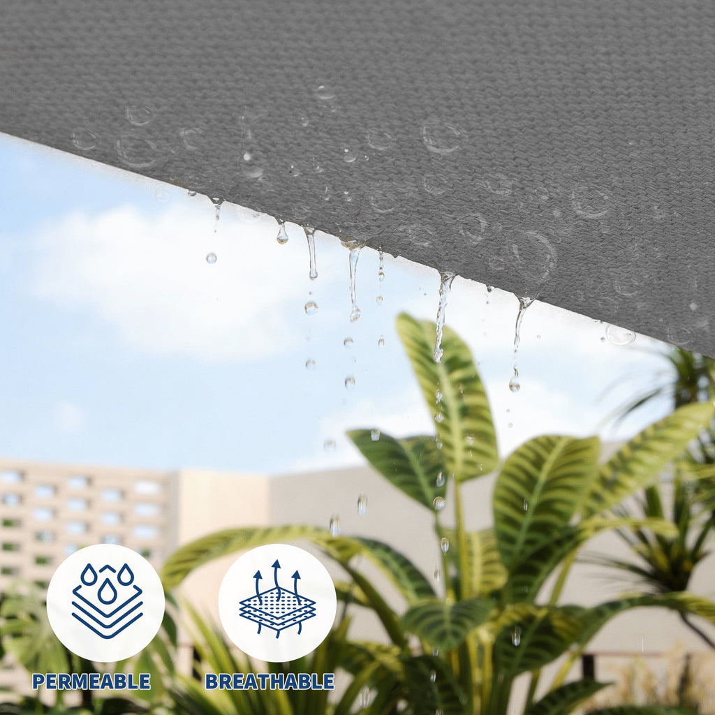 Garvee Sun Shade Sail 10' x 13' Rectangle Charcoal UV Block Sunshade for Backyard Yard Deck Patio Garden Outdoor Activities and Facility