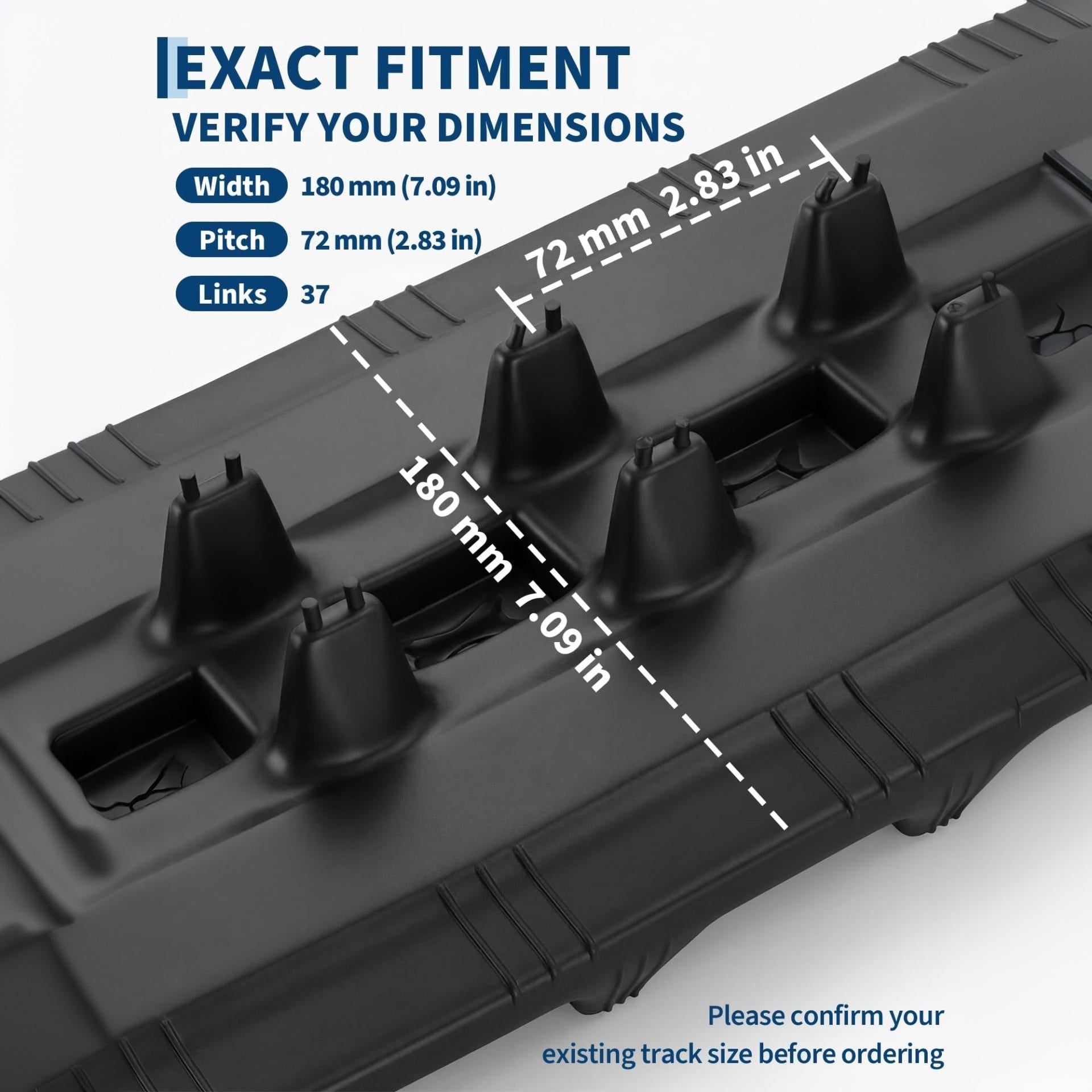 Garvee 180x72x37 Set of 2, Excavator Replacement Tracks with 1872-a High Traction Pattern, Heavy Duty and Tear Resistant Rubber Compound for 0.8-2 Ton Class