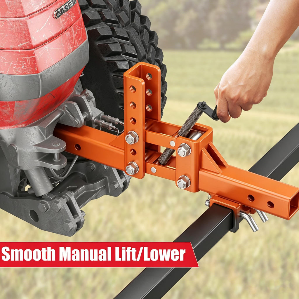 Garvee 50" Manual Implement Lift, 1-Point ATV UTV Lift System with 2" Receiver and Orange Handle