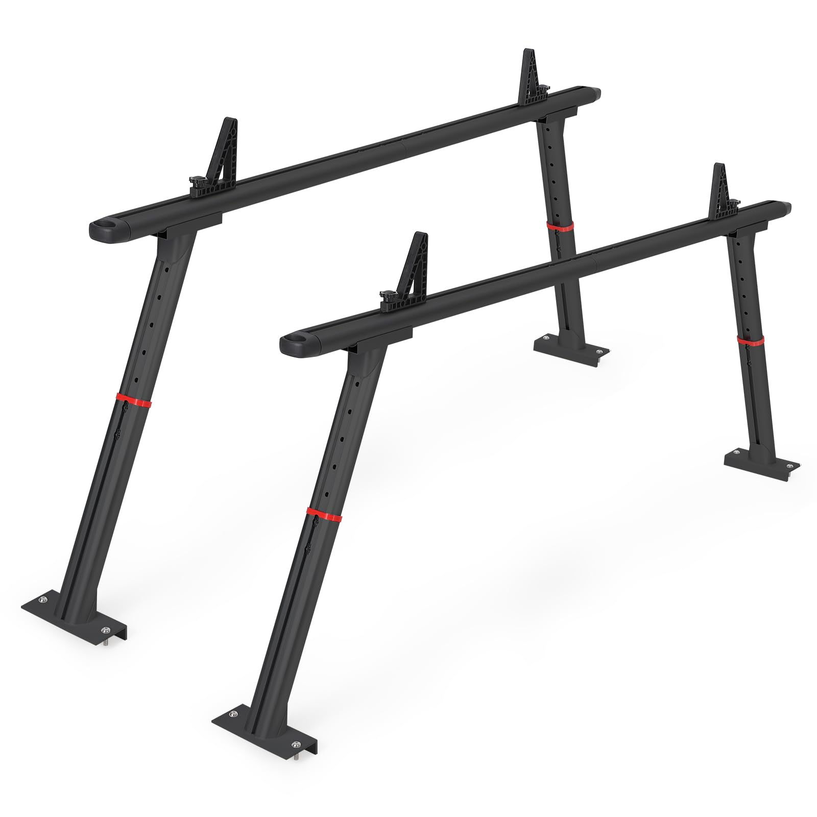 Garvee Truck Rack, 35.4-71in Adjustable Width Ladder Rack for Truck, Aluminum 800 Lbs Capacity, Heavy Duty Truck Bed Rack, Stable Drilling Cargo Support System for Kayak, Surfboard, Lumber, Black