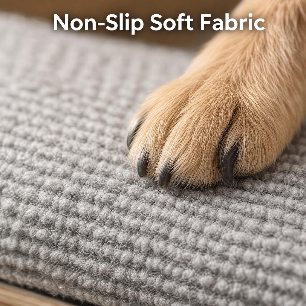 Garvee Wooden 3 Step Pet Stairs for Small Dogs and Cats with Non Slip Steps, Soft Fabric Cover, Low Profile for Bed Couch Car, for Puppies Kittens and Older Cats, Gray