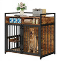 Garvee 48 Inch Dog Crate Furniture, Chew-Resistant Wooden Dog Cage Indoor with Doors, Dog House Side End Table, Heavy Duty Indoor Kennel for Medium/Large Dogs