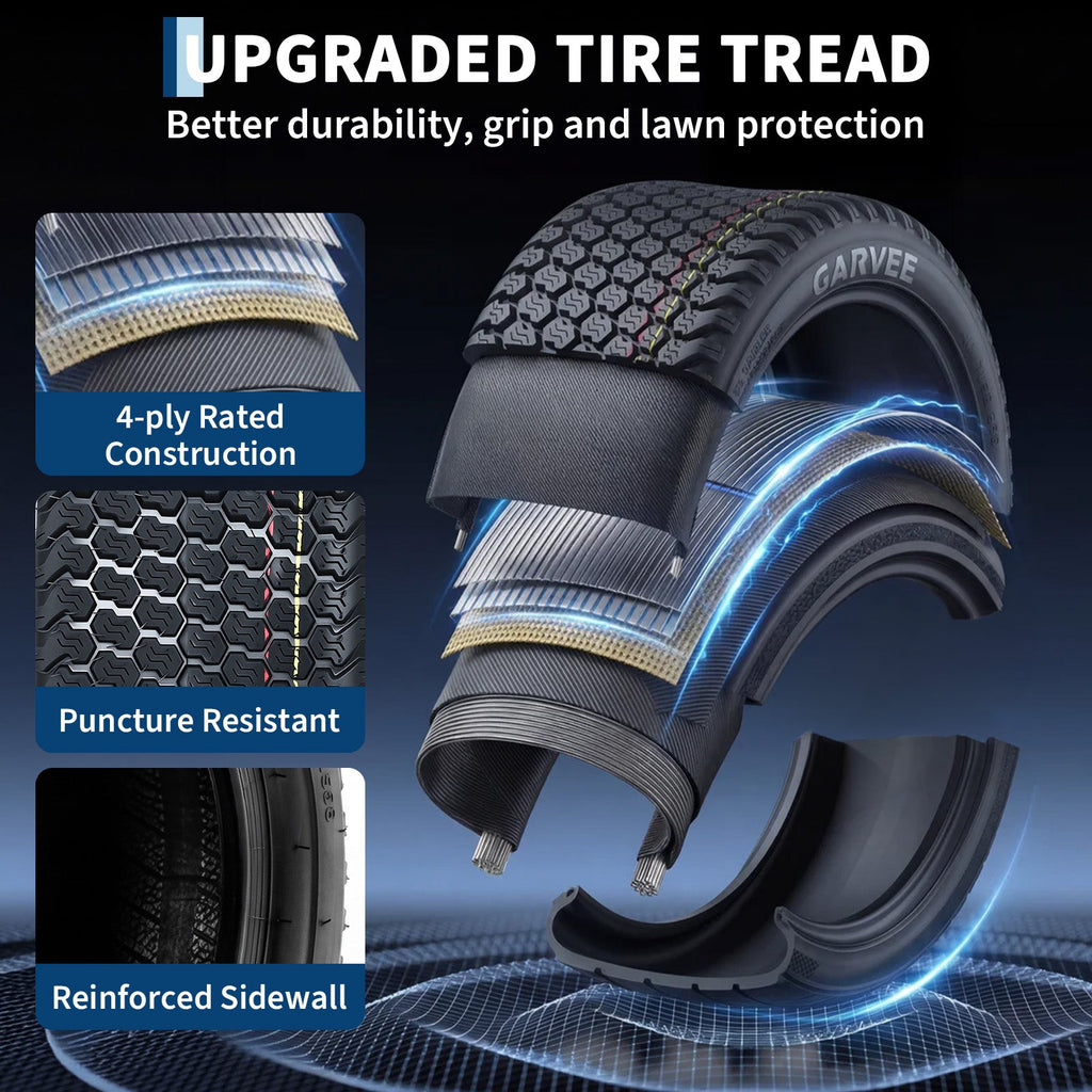 Garvee 2-Pack 16x6.50-8 Lawn Mower Tires – 4PR Turf Tire, Tubeless, 620lbs Load Capacity – Replacement for Riding Mowers, Garden Tractors & Grass Cutting Equipment (Wheels NOT Included)