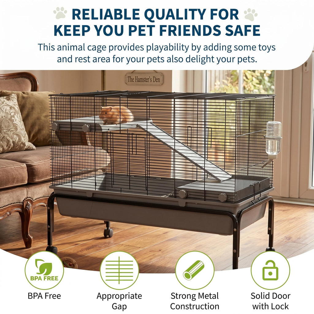 Garvee Flight Cages for Parakeets Small Birds Budgies Finches Canaries Lovebirds Sun Conures Parrots Bird Cage w/Rolling Stand, Black
