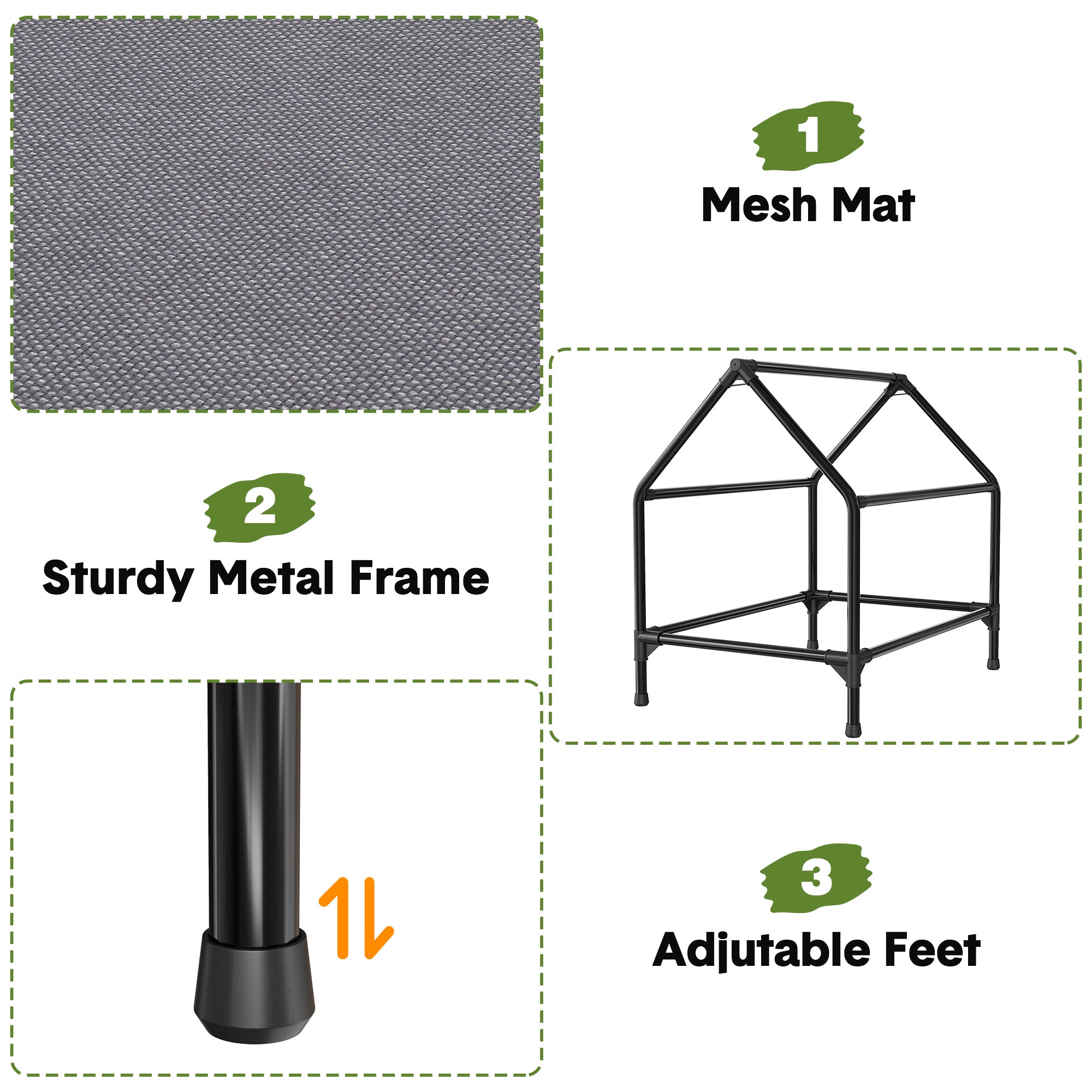 Garvee Dog House Outdoor Weatherproof 600D Oxford Canopy, 2 Top Windows, Breathable Mesh Fabric Bed, Dog Tents Shelter Kennel, Medium Dog House for Outdoor Indoor, Gray