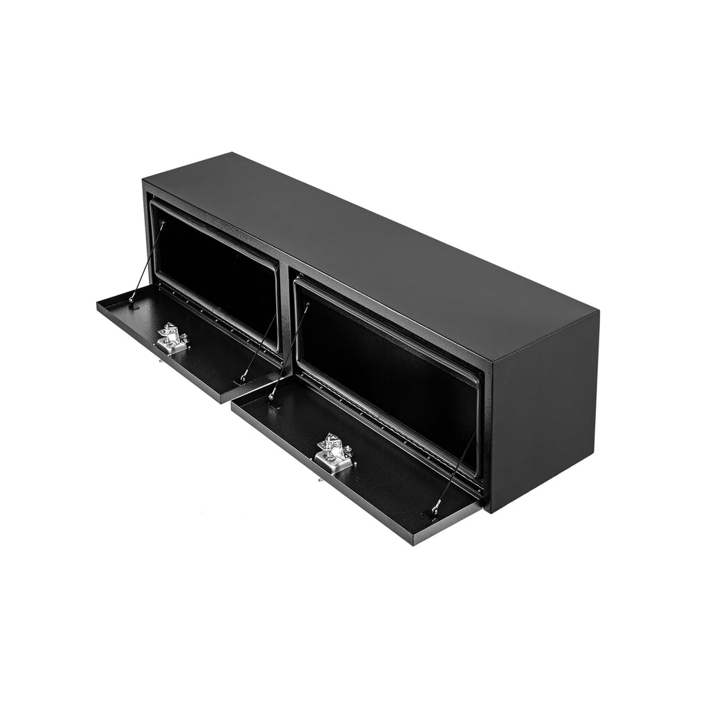 Garvee 48"X16"X13" Heavy Duty Steel Underbody Truck Tool Box, T-Handle Lock, Waterproof Storage Chest for Pickup Truck, RV, Trailer, Durable Metal Toolbox – Black Orange Grain Spray Plastic, Size: L48 x W16 x H13 inches, Underbody Tool Box