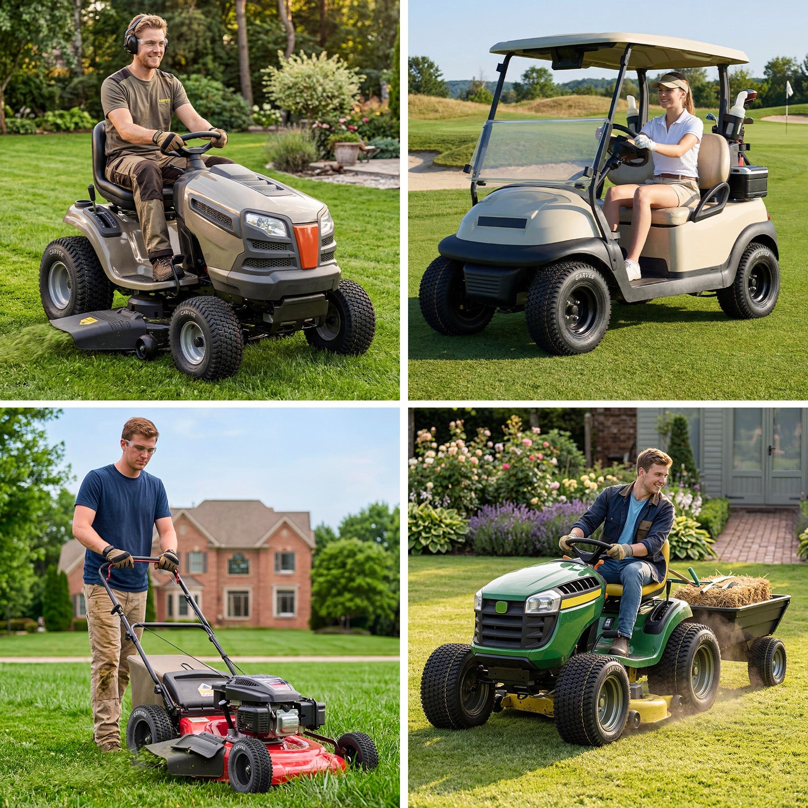 Garvee 2-Pack 16x6.50-8 Lawn Mower Tires – 4PR Turf Tire, Tubeless, 620lbs Load Capacity – Replacement for Riding Mowers, Garden Tractors & Grass Cutting Equipment (Wheels NOT Included)