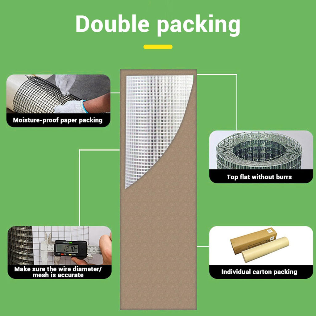 Garvee Galvanized Chicken Fence Wire Mesh Roll - 40" x 100" Hardware Cloth with 0.9mm Thickened Wire & 25mm Mesh for Garden Beds, Chicken Coops, and Animal Enclosures