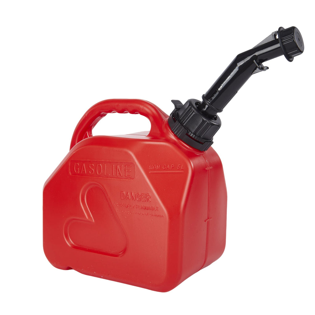 Garvee Portable Fuel Tank 5L (1.32 Gallon) for Gas & Fuel - Transfer Hose, Nozzle, Child-Resistant Lock, Anti-Spill, Rapid-Dispense Nozzle - Mobile Storage for Boats, Docks, Garage, Farm - US Market Only