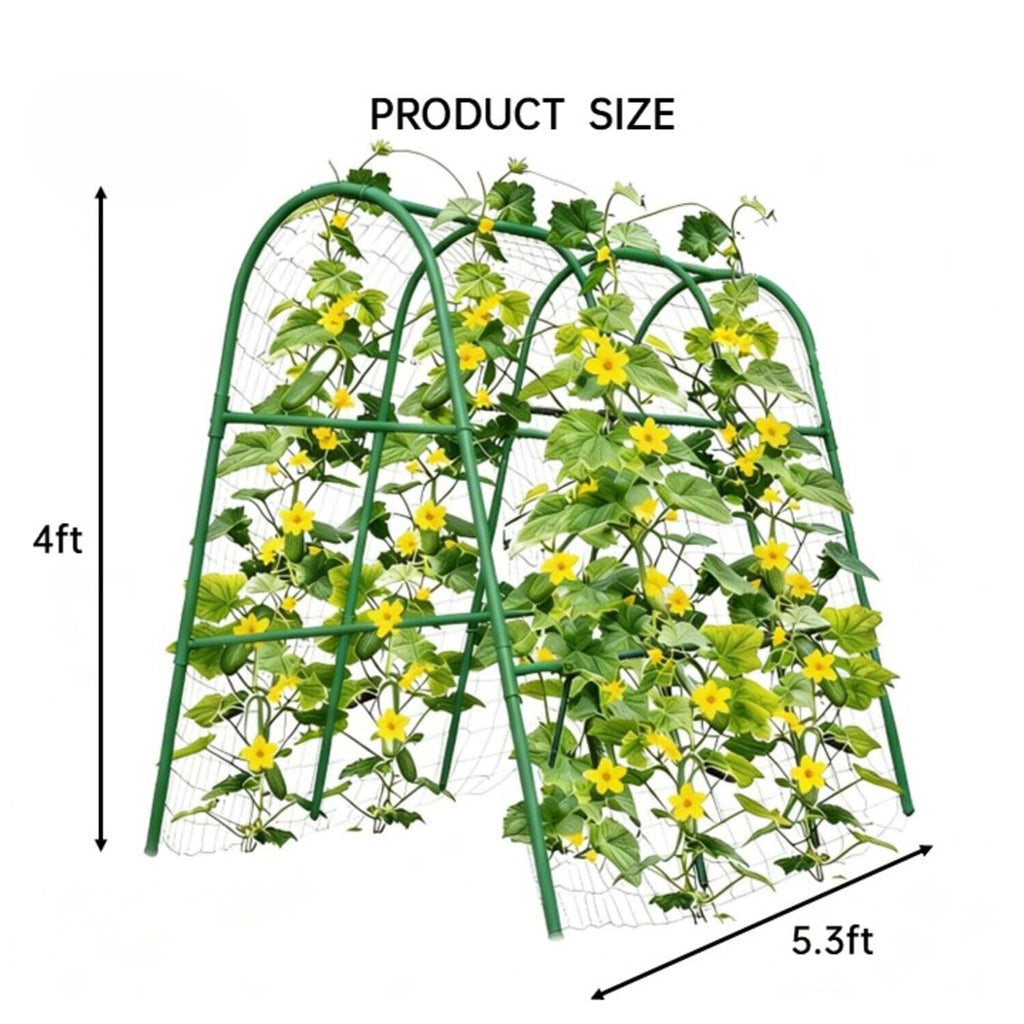Garvee 4 x 5.3 ft Garden Arch Trellis, U-Shaped Metal Trellis for Raised Beds, Cucumbers, Squash, Roses & Climbing Plants