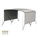 Garvee Heavy-Duty 3 Bow Bimini Top for Boats – 600D Waterproof Marine Canopy with Removable Mesh Sidewalls, Adjustable Aluminum Alloy Frame, Side Curtains, Rear Support Poles, Storage Boot, Easy Install Sun Shade, Grey, Size: 3BOW 6'×54-60"×46" 4-wind