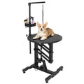 Garvee 24“ Hydraulic Lift Pet Grooming Table, Adjustable Cat Drying Rotating Desktop - Foldable, Adjustable Arm, Portable, Non-Slip Dog Grooming Table for Dogs at Home, Capacity 250 LBS