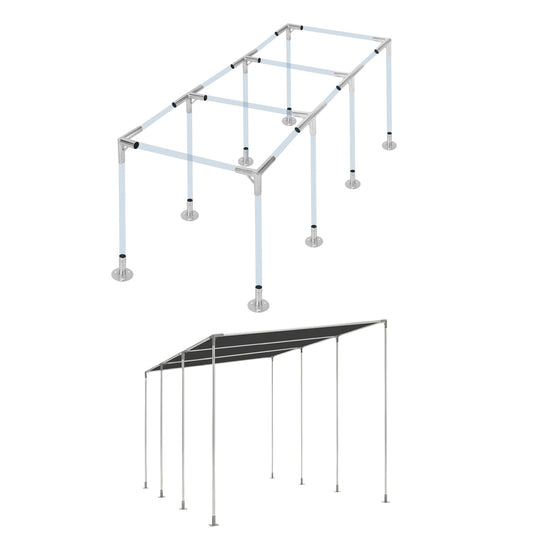 Garvee Carport Connector Kit for DIY Slant-Roof Shelters, Galvanized Steel Canopy Brackets for 8-Leg Frames, Sheds and Outdoor Projects