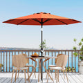 Garvee 9 ft Outdoor Patio Umbrella with 8 Sturdy Ribs, Crank Lift, Push-Button Tilt & UV-Resistant Waterproof Canopy for Pool, Deck, Yard & Garden, Orange