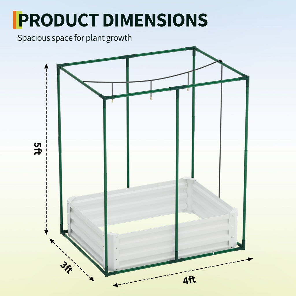 Garvee High-Quality Steel Rectangular Planting Bed with Insect-Proof Net, Integrated Garden Irrigation System, Raised Garden Bed for Vegetables and Flowers