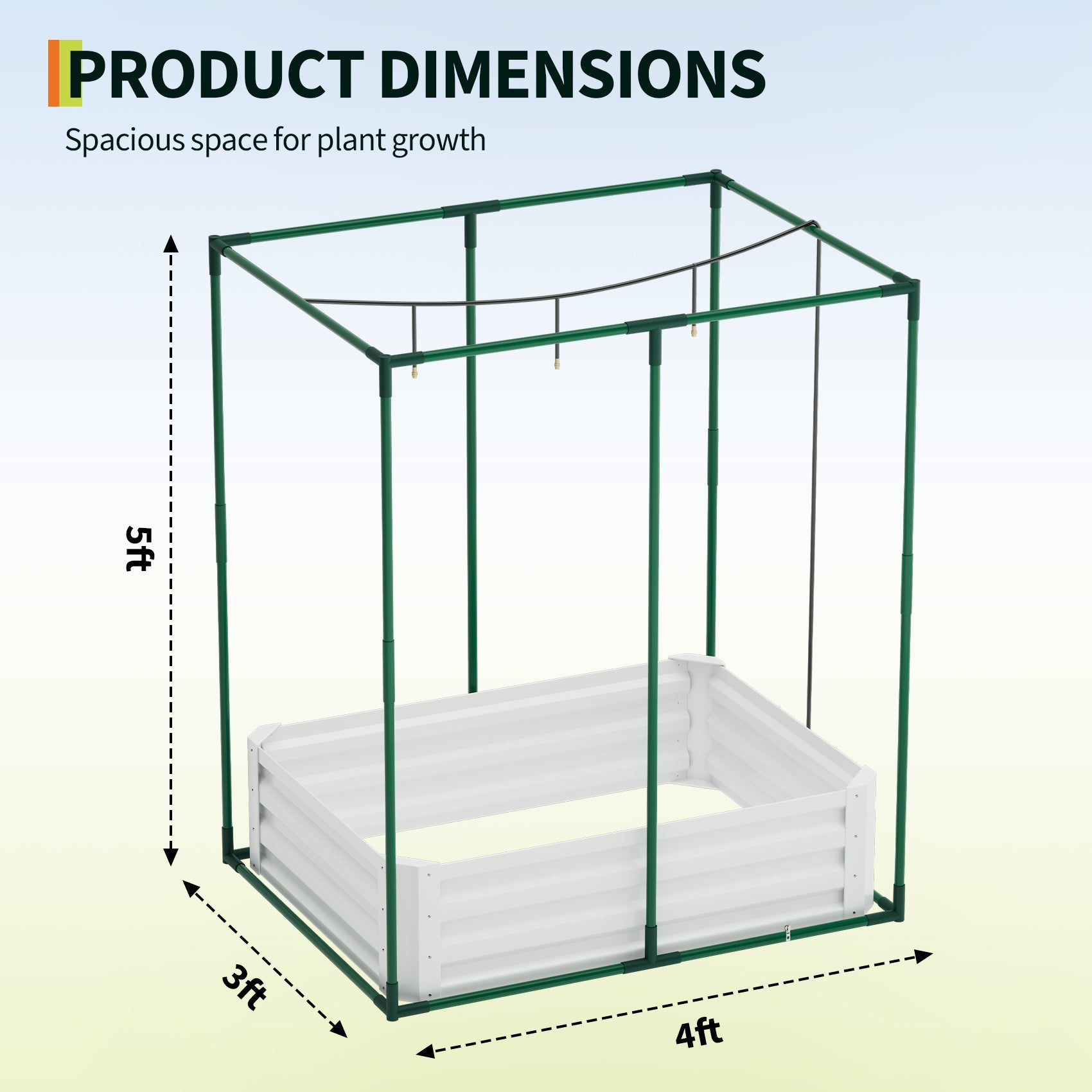 Garvee High-Quality Steel Rectangular Planting Bed with Insect-Proof Net, Integrated Garden Irrigation System, Raised Garden Bed for Vegetables and Flowers