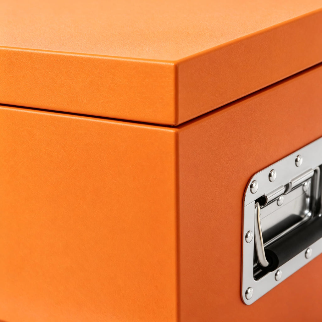 Garvee 36"X16"X14" Heavy Duty Steel Truck Bed Toolbox – Dual Lockable Lids, Weatherproof Powder-Coated, Front & Side Handles, Gas Struts, for Pickup, RV, Trailer – Orange, 36 x 16 x 14 Inches