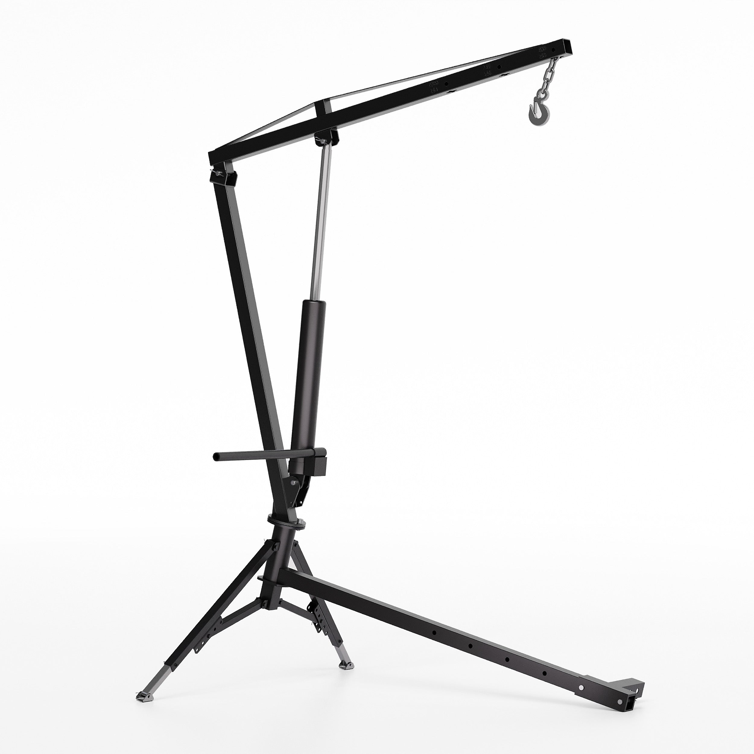 Garvee Heavy Duty Pickup Truck Crane– 1000 Lbs Capacity Hitch Mount Crane with 360° Swivel & Adjustable Boom, Heavy Duty Steel Shop Crane for Garage, Black