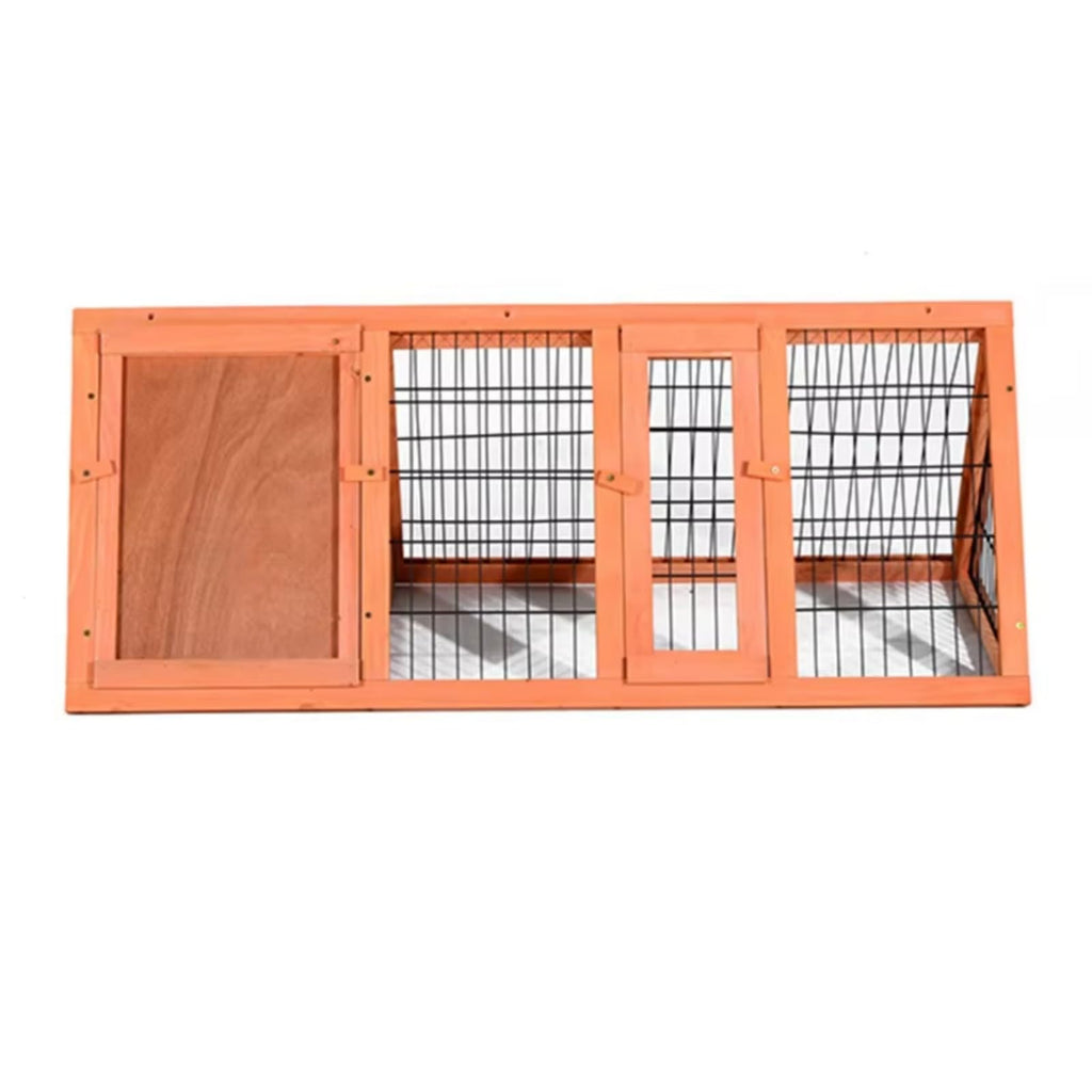Garvee Wooden Outdoor Small Animal Hutch with Run and Double Doors – Portable A-Frame Rabbit Cage, Chicken & Quail Coop – Ventilated Shelter for Rabbits, Guinea Pigs, Hamsters – Bright Orange Red