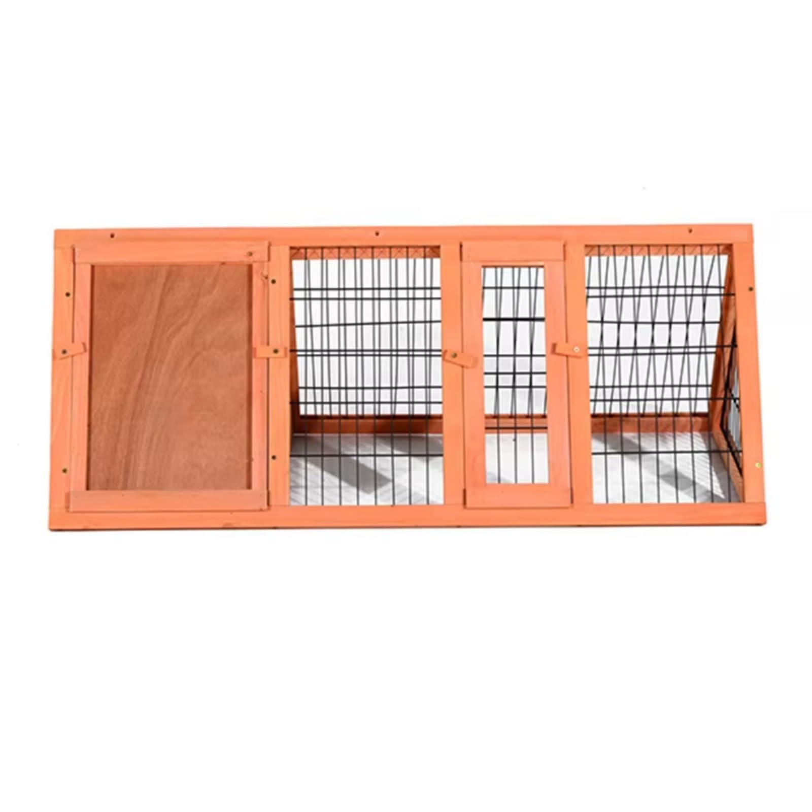 Garvee Wooden Outdoor Small Animal Hutch with Run and Double Doors – Portable A-Frame Rabbit Cage, Chicken & Quail Coop – Ventilated Shelter for Rabbits, Guinea Pigs, Hamsters – Bright Orange Red